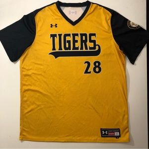 Under Armour Yellow and Black XL Authentic Jersey Waterloo Tigers #28